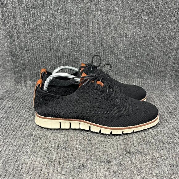 Cole Haan Zerogrand Stitchlite Wingtip Oxfords Knit Black Mens 8.5 M C24948 - Picture 1 of 8